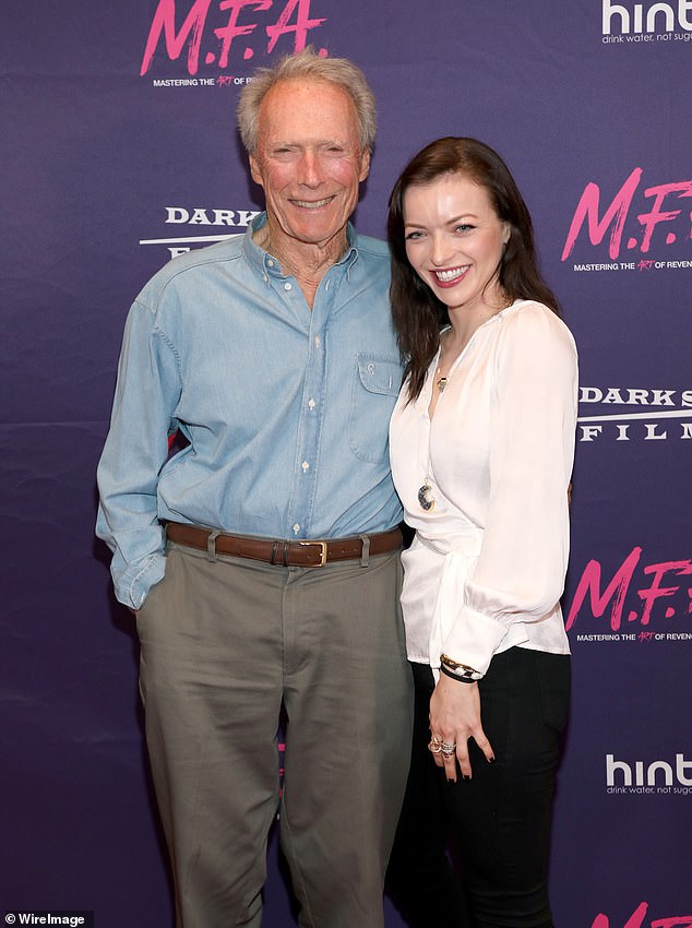 Clint Eastwood's daughter Francesca was arrested for domestic violence after getting into a fight with her boyfriend in LA on Saturday night - pictured with her dad in 2017