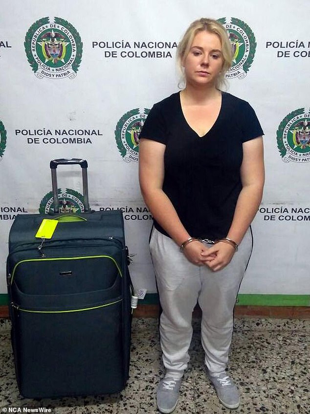 Cassie Sainsbury was caught with 5.8 kilos of cocaine at Dorado International Airport in Bogota, Colombia on April 11, 2017.