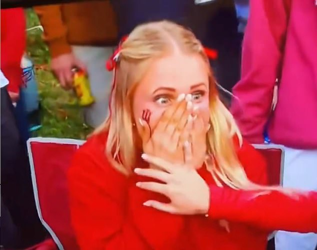 An Indiana Hoosiers fan accidentally cursed her team live on TV on Saturday