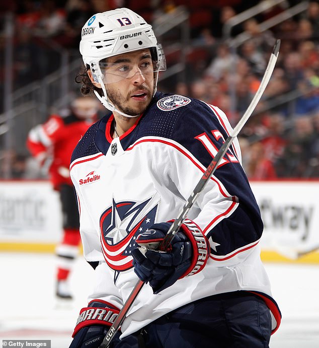 The Columbus Blue Jackets paid an emotional tribute to Johnny Gaudreau on Tuesday night