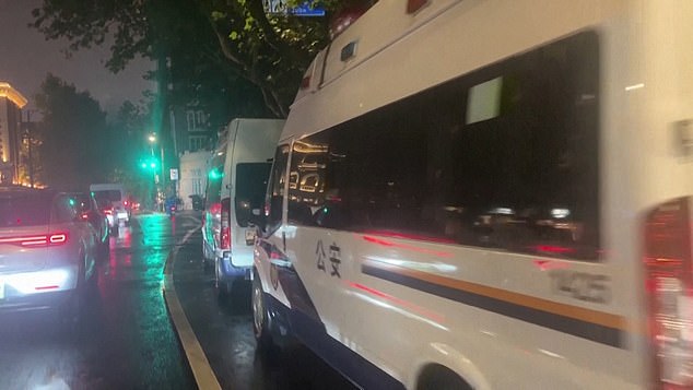 Police patrolled the streets of Shanghai over the weekend