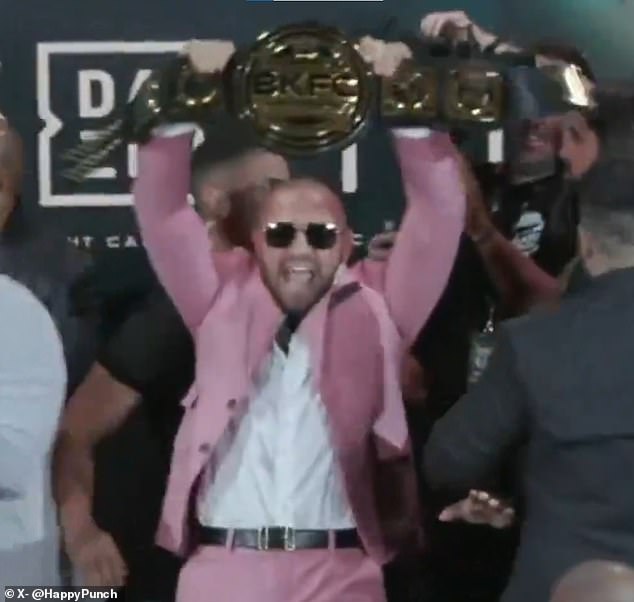 McGregor held up a BKFC title belt after interference between Tenaglia and Soto