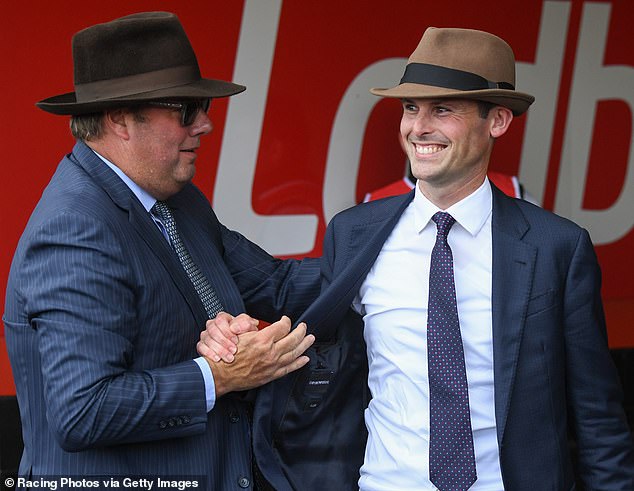 Trainer James Cummins (right) hopes Broadsiding stuns the quality pitch at Moonee Valley