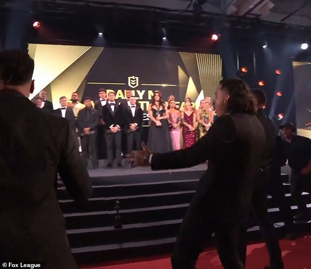 Jahrome Hughes was honored by his teammates with a Haka after winning the Dally M award