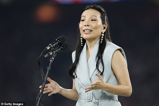 The NRL grand final got off to a banging start on Sunday night as X Factor Australia alumnus Dami Im (pictured) impressed viewers with her rendition of the national anthem