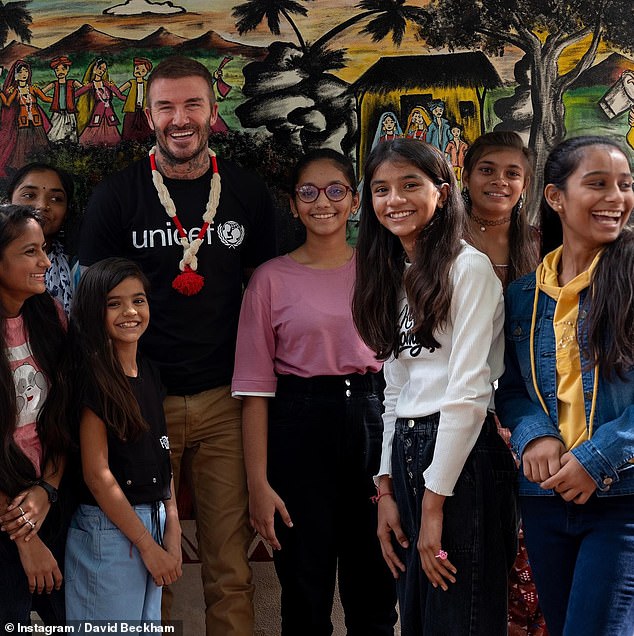 David Beckham spoke fondly of daughter Harper as he praised efforts to support women around the world on Friday in a bid to raise awareness of gender inequality