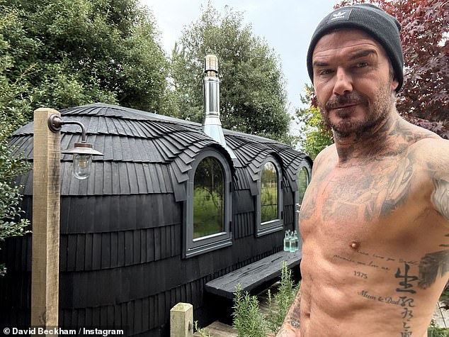 David Beckham sent temperatures soaring this weekend as he showed off his toned chest as he enjoyed a 'self-care Sunday'