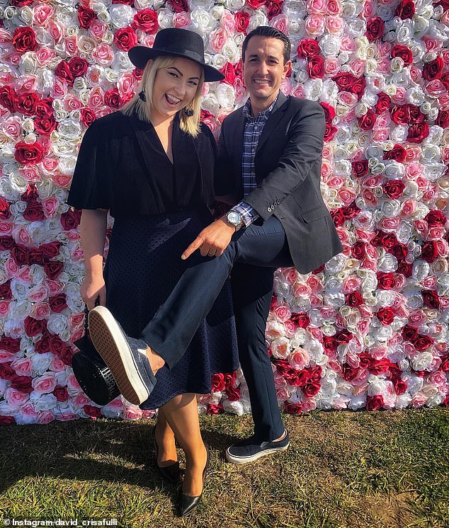 Daily Mail Australia can reveal that Liberal National Party (LNP) leader David Crisafulli has an extremely raunchy public playlist titled 'DU Down', in reference to Kevin Gates' 2017 song of the same name (Mr Crisafulli is pictured with his wife , Tegan)