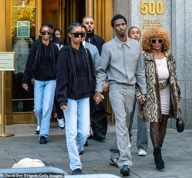 Six of Sean 'Diddy' Combs' seven children shared a joint statement supporting him on Tuesday ahead of his federal sex trafficking trial on May 5 (photo October 10)