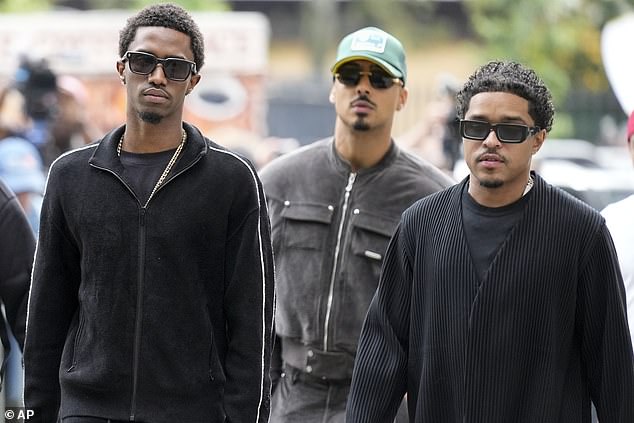 From left, Sean 'Diddy' Combs' sons: Christian, Quincy and Justin, were seen on the verge of a fistfight with R&B singer Ray J at a Halloween party this weekend following the singer's public comments about their father