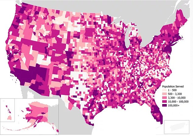 The above map from the Natural Resources Defense Council (NRDC) shows the populations served by drinking water with the highest levels of lead contamination. Florida had the highest concentration of lead pipes, a separate study found