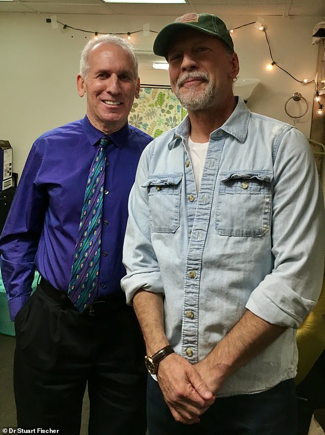 Dr. Stuart Fischer met Bruce Willis backstage after the actor performed in the Broadway adaptation of Stephen King's Misery