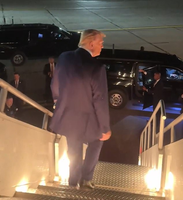 Donald Trump has arrived in Pittsburgh as he heads to the Jets vs Steelers game