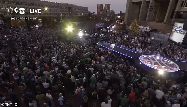 Thousands of people attended TNT's NBA opening show in Boston, where a drone crashed