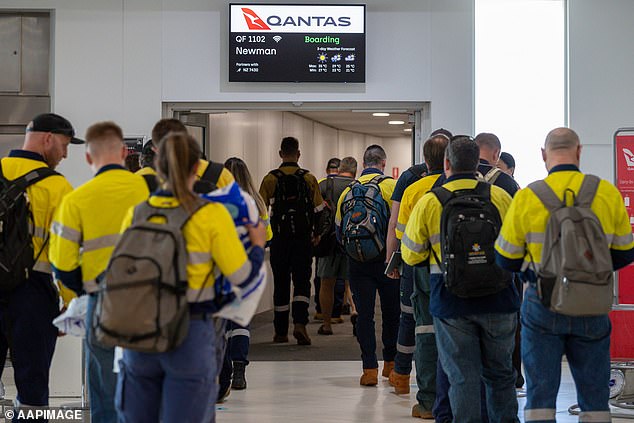 A FIFO employee earning $130,000 a year has been fired after drunkenly sexually harassing two male colleagues in a Qantas airport lounge and during a flight (stock image)