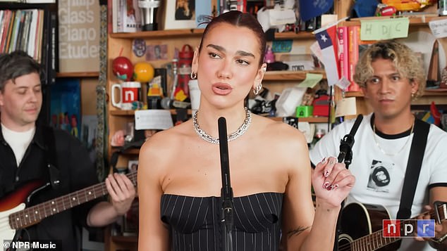 Dua Lipa, 29, was roasted by fans after she performed a stripped-down version of four of her dance hits for an NPR Tiny Desk Concert