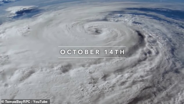 The false forecast said that at its worst, the hurricane would hit Tampa on October 15 - with winds of 160 miles per hour and wing gusts of up to 200 miles per hour.