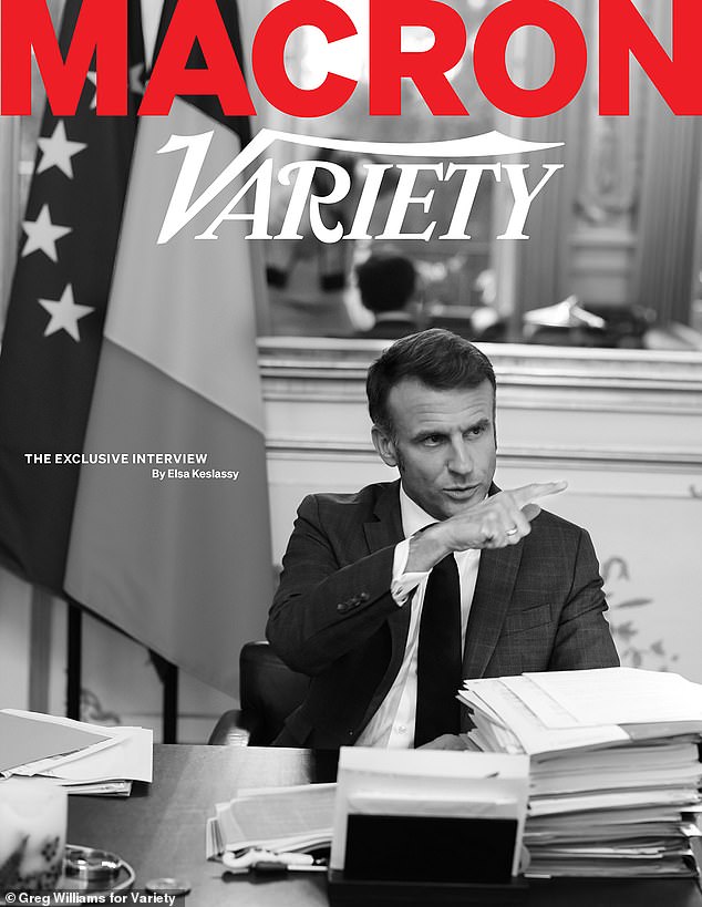 Emmanuel Macron spoke about women while posing as the cover star of the latest issue of Variety magazine