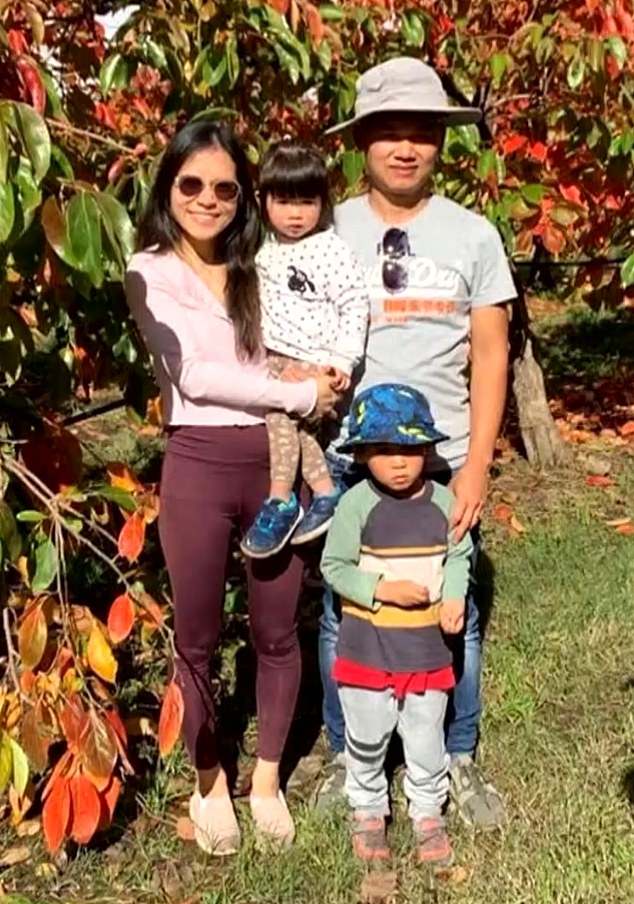 Haoi (pictured left), 32, and her two children Mitchell and Hazel Nguyen drowned on Saturday