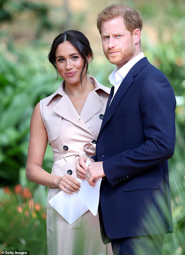 Harry and Meghan at a reception in Johannesburg, South Africa, in October 2019. Just a few months later, they would announce their decision to leave the royal family