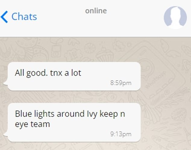 Ivy employees claimed the internal WhatsApp chat group had a code phrase 'blue lights' to warn of police