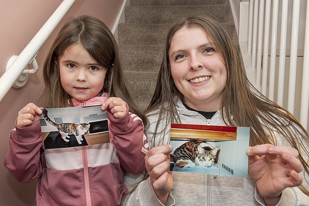 Susan Manson and daughter Merran with photos of Mona taken over a decade ago