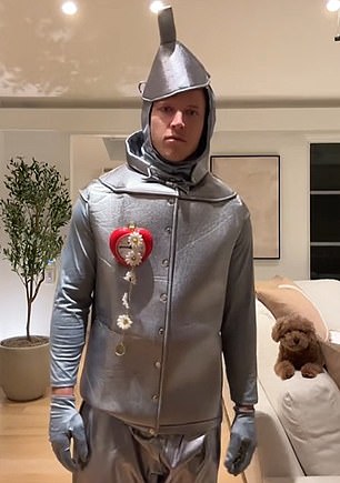 Christian McCaffrey dressed as Tin Man