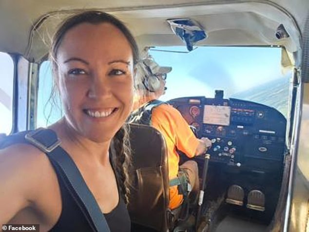 Amanda Gallagher, pictured, died Saturday after backing into a moving airplane propeller while taking photos at a Kansas airport