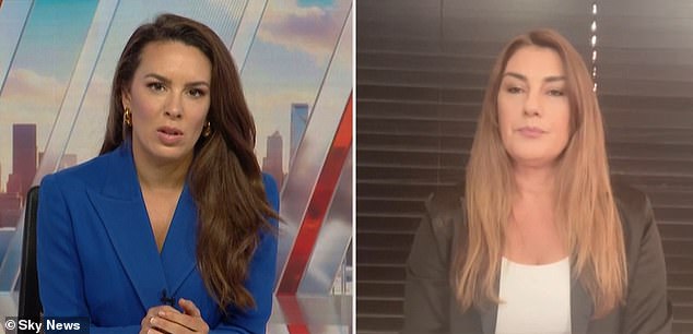 Laura Jayes is pictured on the left during an interview with Lidia Thorpe, right