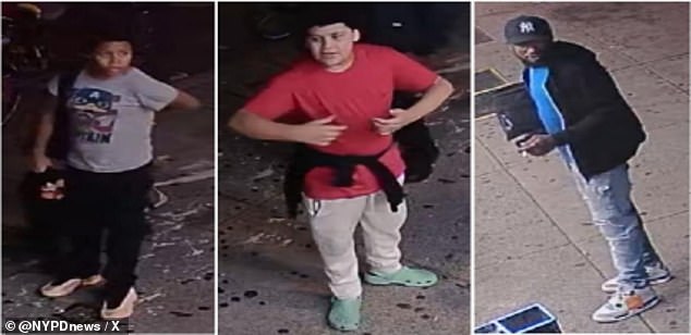 The NYPD released images of the suspects on social media and is asking the public for help identifying them