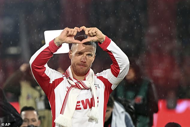 Lukas Podolski said a tearful farewell to the Cologne fans in Germany on Thursday evening