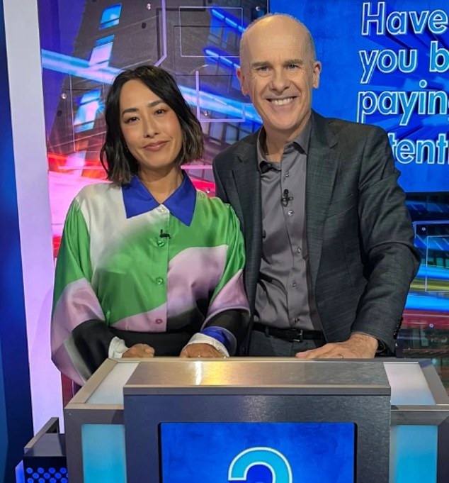 Melissa's food mistake happened during her appearance on Channel 10's quiz show Have You Been Paying Attention? on Sunday evening. Melissa is pictured with HYBPA host Tom Gleisner