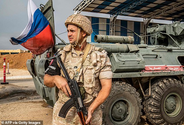 The plot involved the kidnapping of American citizens in Syria or Iraq. A member of the Russian military police is seen near the town of Darbasiyah in Syria's northeastern Hasakah province