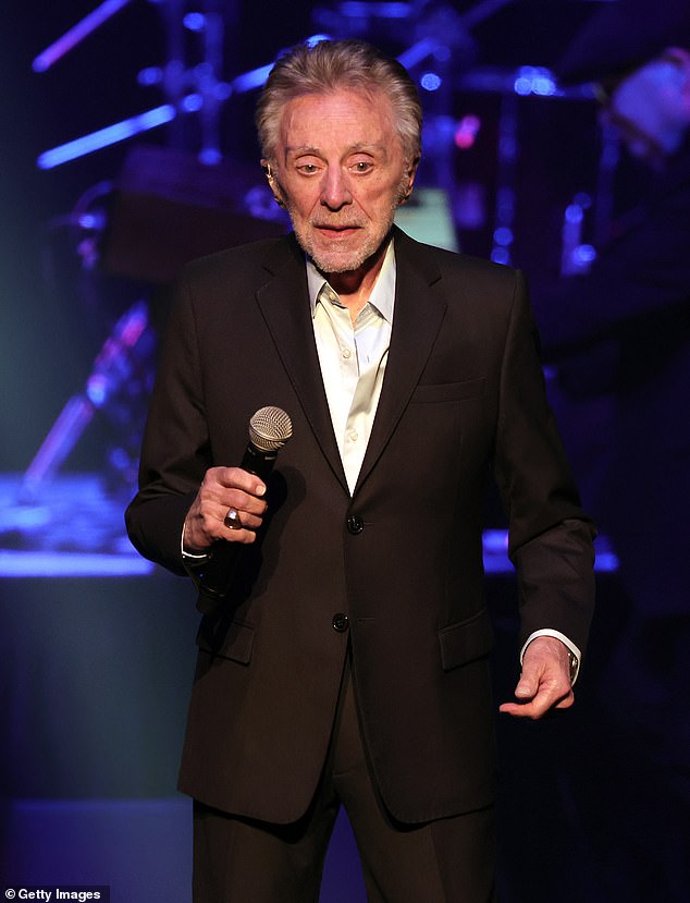 Frankie Valli, 90, has responded to online speculation about his health after a series of his performances went viral, with people wondering if he was okay. Pictured in October 2023 in Las Vegas