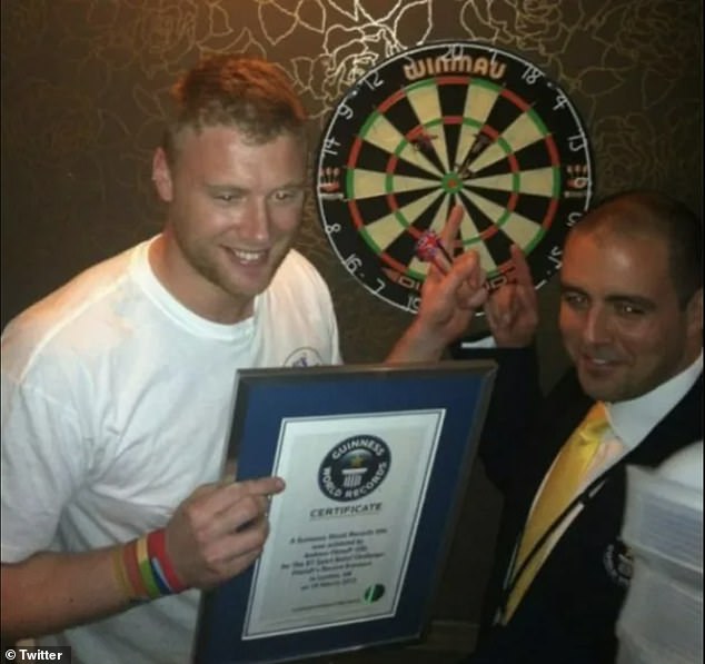 Freddie is a big fan of darts. He grew up playing the game with his friends and even holds a world record for the longest distance to throw a bullseye (pictured)