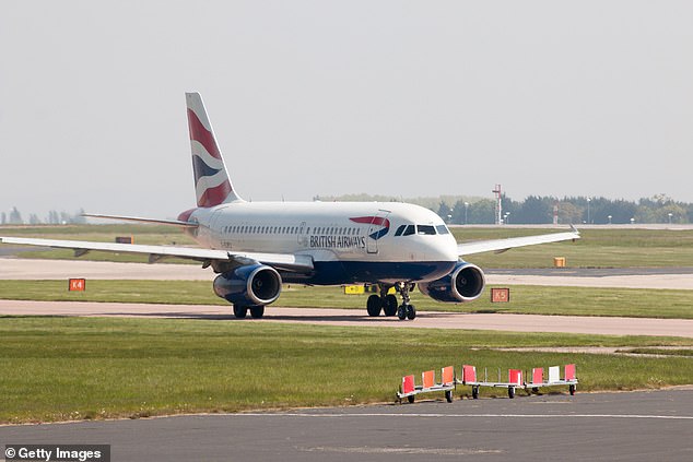 Pictured: A British Airways (G-EUPJ) Airbus A319-131 passenger aircraft taxiing onto the tarmac at Manchester International Airport