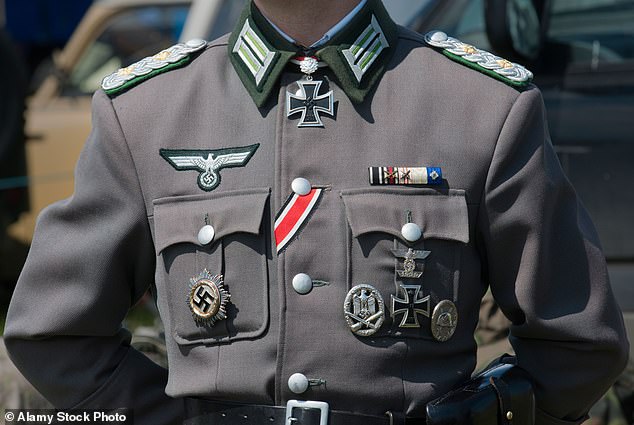 An example of what a reenacted Nazi uniform might look like