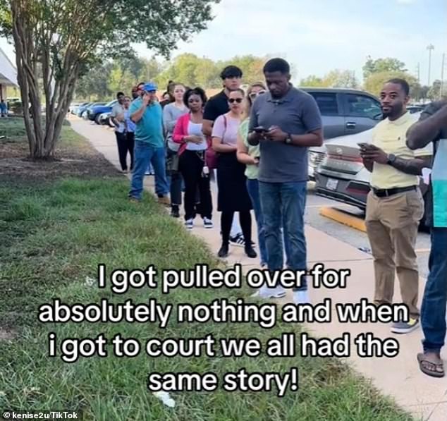 Motorists are in an uproar because of a TikTok video showing more than 150 people hit by the same officer with the same ticket. The viral video, posted by Keara Kenise of Houston, shows the alleged offenders all lined up outside a Katy courthouse last week