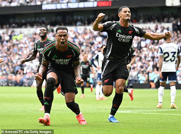 Arsenal's centre-backs Gabriel (left) and William Saliba (right) pose a threat at both ends of the pitch