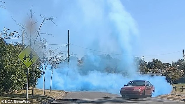 A driver was seen doing a gender reveal burnout. Photo: Victoria Police