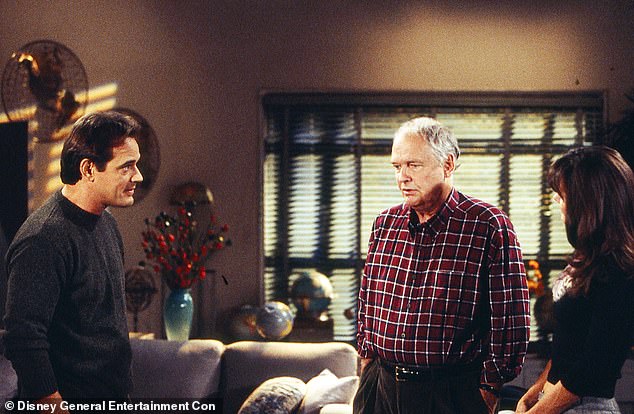 Soap star Nicholas Pryor, best known for his role on the General Hospital spinoff Port Charles, has died at the age of 89; seen with (L) Jon Lindstrom and (R) Lynn Herring on Port Charles in 2000