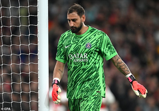 Gianluigi Donnarumma was one of five PSG players rated 3/10 after their defeat to Arsenal