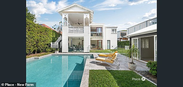 The couple bought this luxurious Queenslander in the sought-after suburb of New Farm for just over $5 million