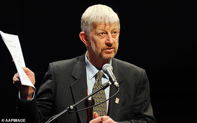 Devout Catholic former trade union leader Joe de Bruyn (pictured) has sparked a mass walkout at a university graduation ceremony after saying 'abortion is the biggest killer of humans'