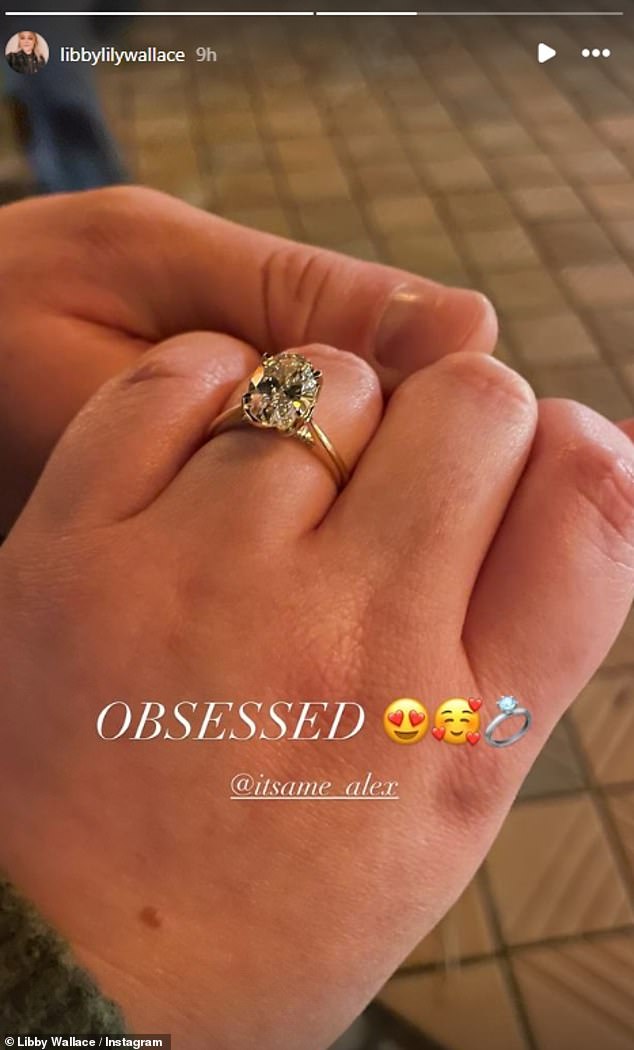 In a sweet post, she showed off her dazzling engagement ring