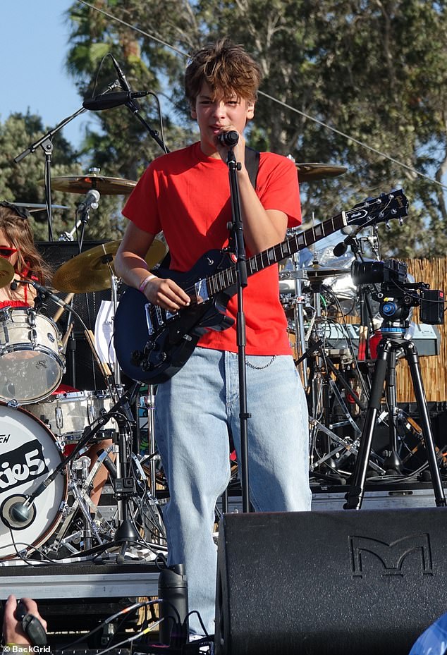 The 13-year-old son of Curtis Stone and Lindsay Price performed with his band The Rookie5 at the BeachLife Nights festival in Hermosa Beach, Los Angeles, on Friday.