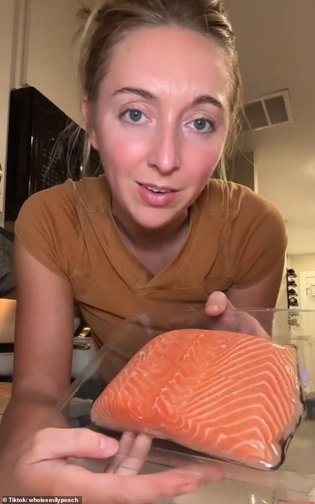 Wellness expert Emily Pesch has criticized America's food culture after making a surprising discovery about Trader Joe's salmon