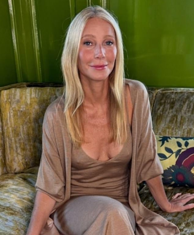 Gwyneth Paltrow showed off a lot in a new portrait shared on Instagram on Sunday. The Oscar-winning star was seen braless in a nude dress that gave a clear view of her chest