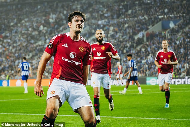 Harry Maguire scored a late header to save a draw for Manchester United against Porto