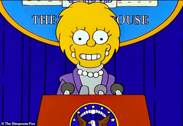 An episode of The Simpsons that aired in the early 2000s shows President-elect Lisa wearing a similar outfit